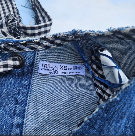 Zara Denim Tank Top Unique Farm Girl Top Country Top Cowgirl Style - Picture 5 of 8